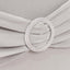 Stretch Spandex Chair Cover Silver for Folding Chairs - Secure Fit Slipcover with Silver Rhinestone Buckled Sash Band