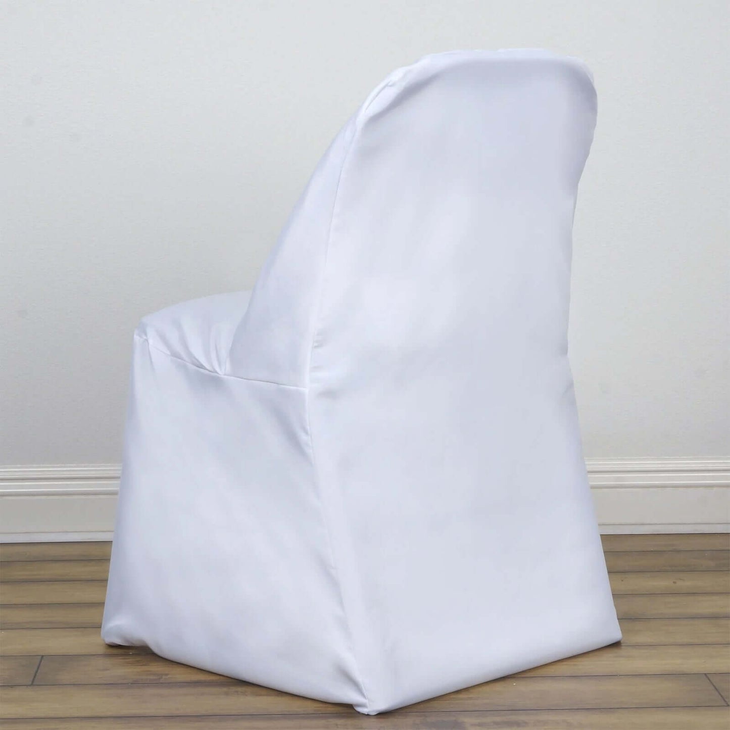 10 Pack Polyester Chair Covers for Folding Chairs White - Wrinkle-Free Stain-Resistant Slip-On Design for Events