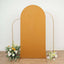 7ft Matte Gold Spandex Fitted Chiara Backdrop Stand Cover For Round Top Wedding Arch