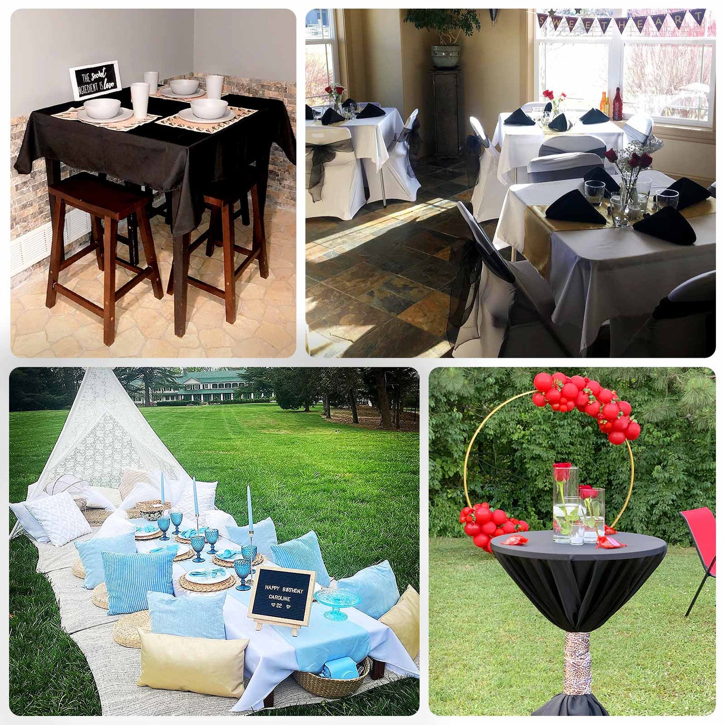 Scuba 54"x54" Table Overlay Square Tablecloth Beige - Wrinkle Free & Stain Resistant Table Cover