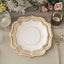25-Pack Paper Dinner Plates in White with Gold Scallop Rim - Disposable 300GSM Party Plates for Classy Banquets & Celebrations 10"