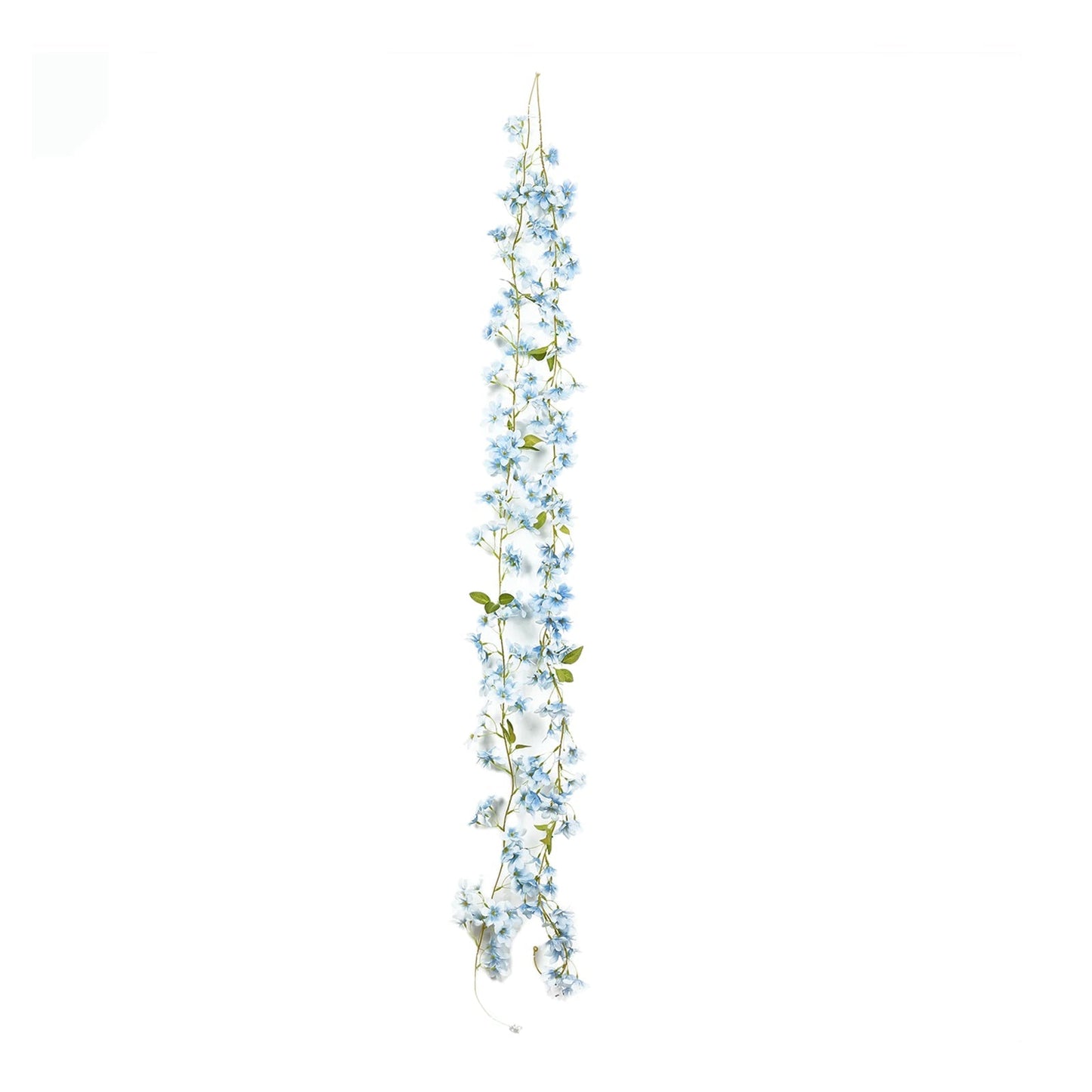 2-Pack Garland String Lights Jasmine Silk Flower Design Blue Warm White - Battery Operated Hanging DÃ©cor 6ft
