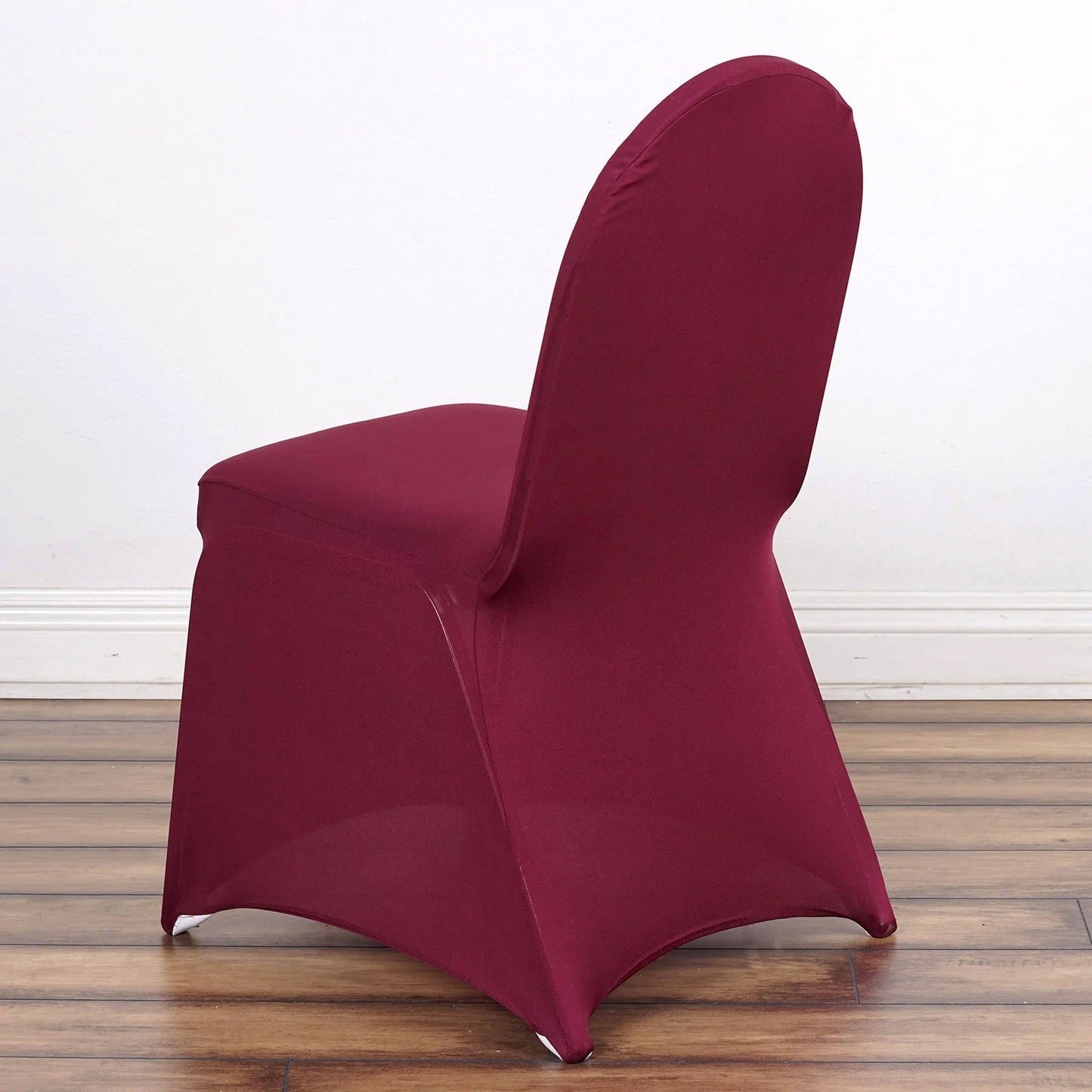 10 Pack Spandex Chair Covers for Banquet Chairs Burgundy - Durable Reusable Stretch Slip-On Covers