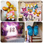 Set of 6 Assorted Butterfly Helium Foil Balloons, Fairy Tale Theme Party Supplies - 21",23",28"