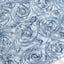 Satin 72"x72" Table Overlay Square Tablecloth Dusty Blue - 3D Rosette Table Cover