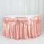 Satin 14ft Table Skirt Dusty Rose - Pleated Double Drape Table Cover