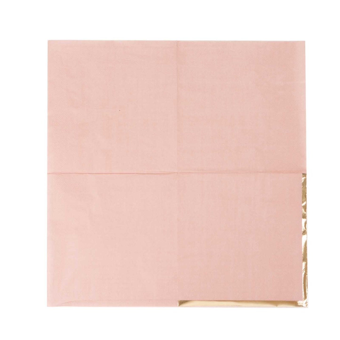 50-Pack Paper Beverage Napkins with Gold Foil Edge Dusty Rose - Disposable 2 Ply Cocktail Napkins for Events 6.5"x6.5"