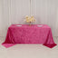 Premium Crushed Velvet 90"x132" Rectangle Tablecloth Fuchsia - Reusable Soft & Seamless Table Cover