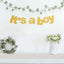 3ft Gold Glittered It's a Boy Paper Hanging Gender Reveal Garland Banner, Baby Shower Banner