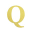 4-Pack Stickers Banner Custom Alphabet "Q" Design Gold - Text Stick-On Decorative Letters 5"