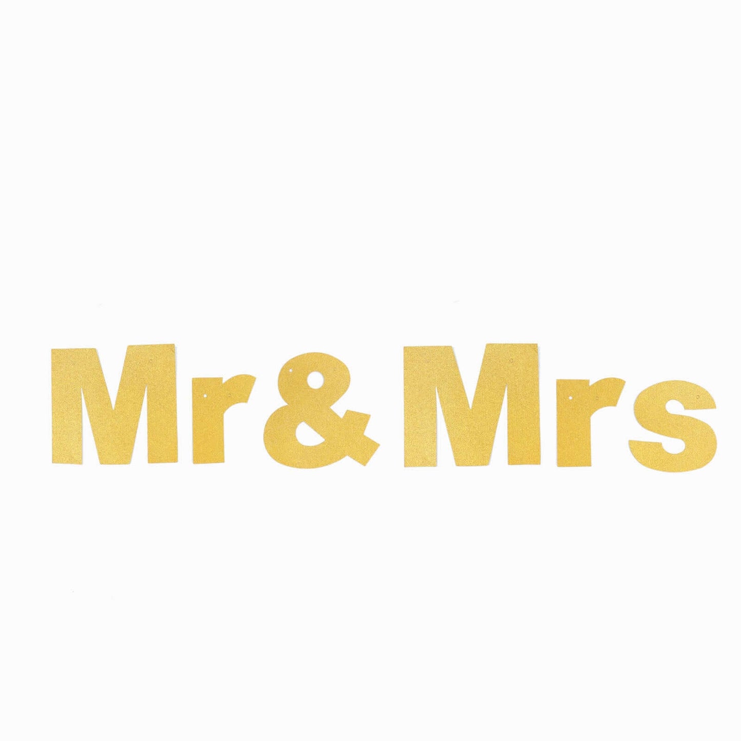3ft Gold Glittered Mr and Mrs Paper Hanging Wedding Anniversary Banner, Party Garland Banner