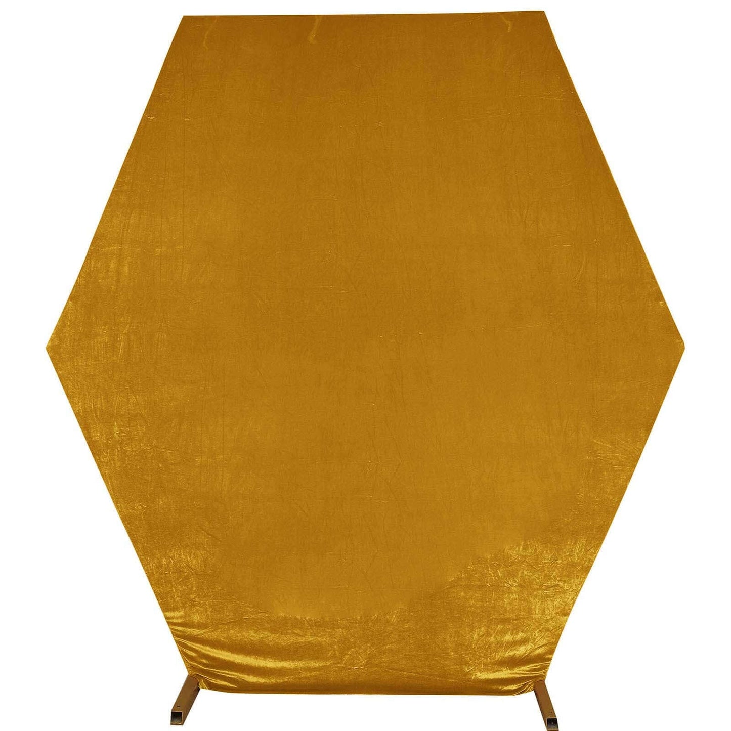 8ftx7ft Metallic Gold Soft Velvet Fitted Hexagon Wedding Arbor Cover