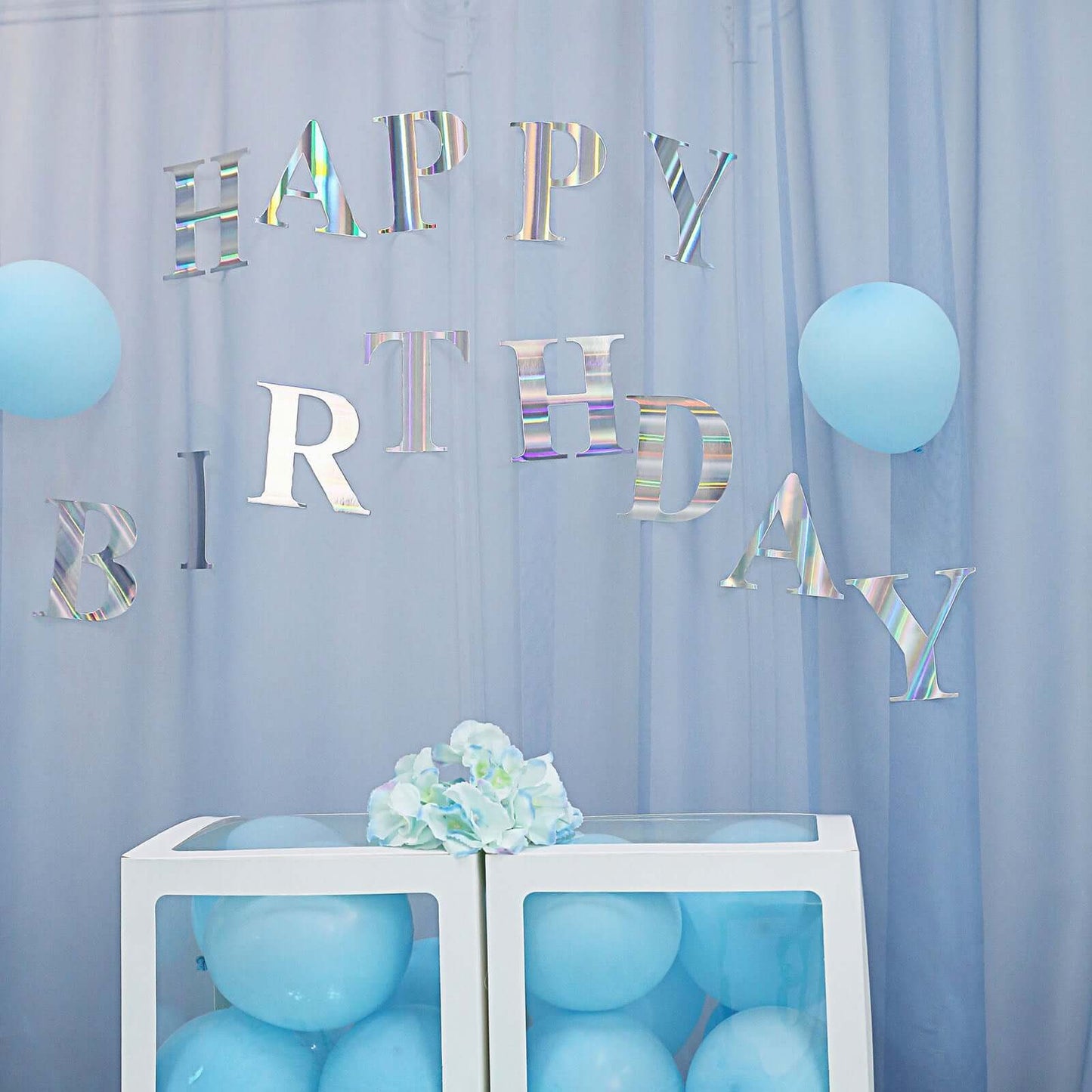 4 Pack 5" Iridescent Alphabet Stickers Banner, Customizable Stick on Letters - W