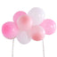 11 Pcs Balloon Cake Topper Blush, Pink and White - Whimsical Clustered Mini Garland Cake Inserts DIY Party Decorations