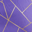 5 Pack Polyester 20"x20" Napkins Purple with Gold Geometric Foil Pattern - Modern Reusable Dinner Napkins