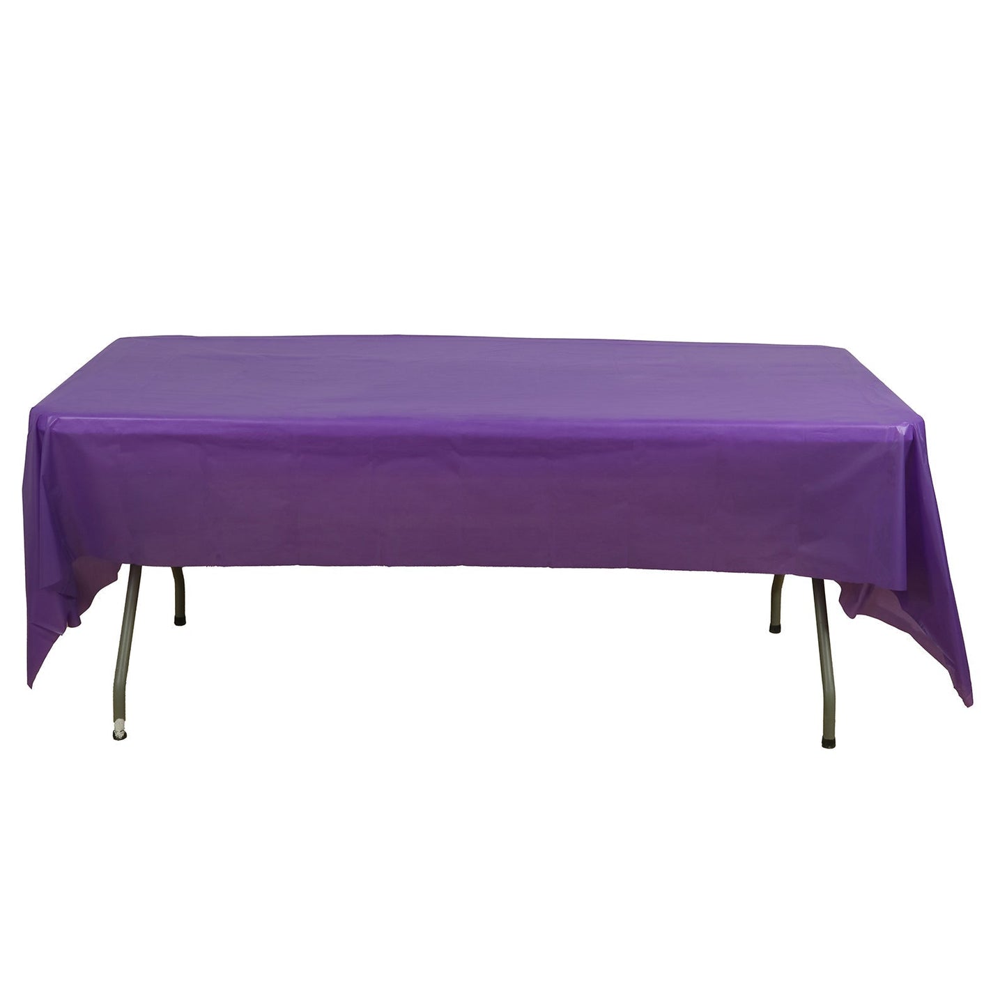 5-Pack Plastic Table Covers Purple Rectangle - Reliable PVC Disposable Covers for Gatherings 54"x108"