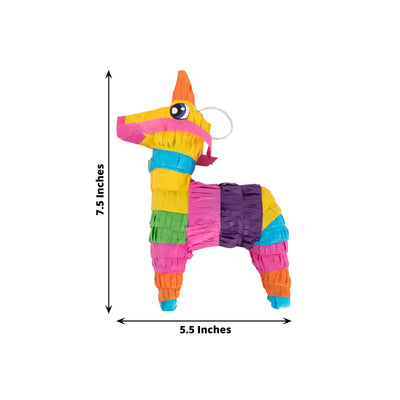 3 Pack Little Rainbow Llama Pinatas for Fiesta Party Decorations, Mexican Theme Colorful Paper Mini Donkey Cinco de Mayo Pinatas - 5.5"x7.5"