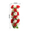 6 Pack Red Ivory Silk Rose Flower Panel Table Runner, Artificial Floral Arrangements Wedding Table Centerpiece - 20"x8"