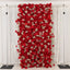 8ftx4ft Roll Up Artificial Flower Wall Panel Backdrop with Red Silk Roses & Baby's Breath