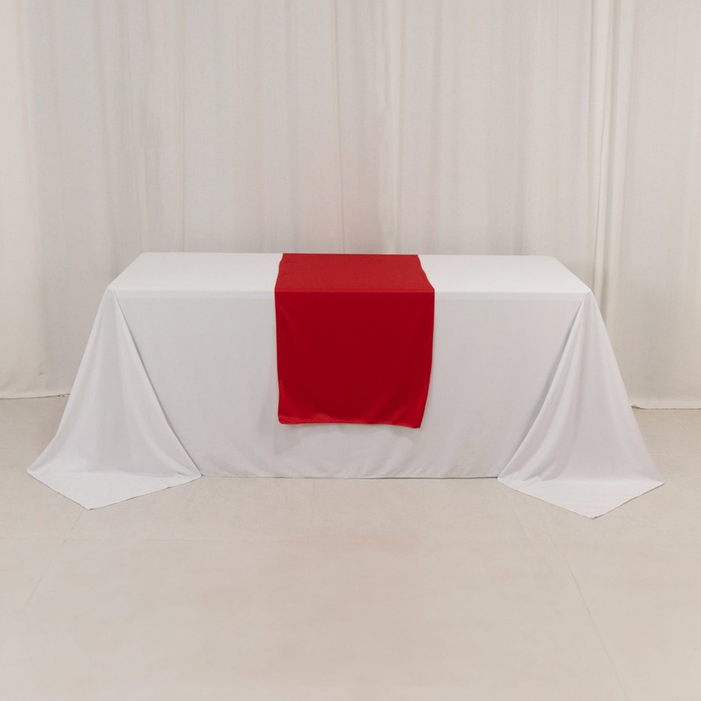 Wide Polyester 24"x72" Table Runner Red - Durable Trade Show Table Linen