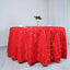 Polyester 120" Round Tablecloth Red with Gold Foil Geometric Pattern Wrinkle-Resistant Seamless Table Cover