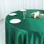 Satin 108" Round Tablecloth Hunter Emerald Green - Smooth and Lustrous Table Cover