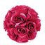 2 Pack 7" Fuchsia Artificial Silk Rose Kissing Ball, Flower Ball