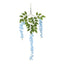 5 Pack 44" Silk Hanging Wisteria Flower Garland Vines in Light Blue, 3 Strands in 1 Bush