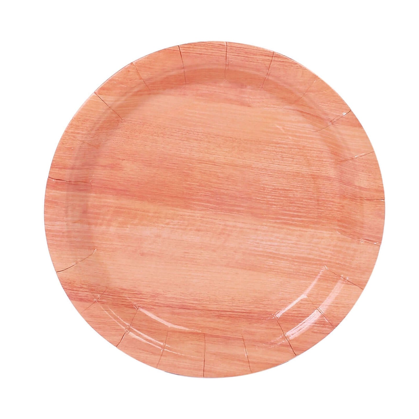 25-Pack Paper 10" Round Dinner Plates Natural Wood Grain Print - Rustic & Nature-Inspired Disposable Party Plates