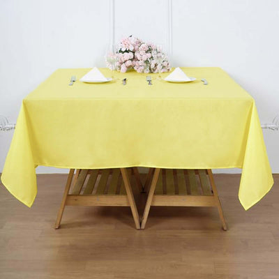 Polyester Square 70"x70" Tablecloth Yellow - Wrinkle-Resistant & Durable Table Cover