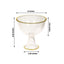 Compote Pedestal Bowl Glass Flower Vase Clear with Gold Beaded Rim - Footed Candy Trifle Bowl for Displays 8"