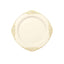 10-Pack Plastic 8" Round Dessert Plates in Ivory with Gold Leaf Embossed Rim - Disposable Vintage Baroque Style Salad Plates