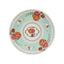 25-Pack Paper 9" Round Dinner Plates in Light Turquoise with Vintage Rose Flower Print
