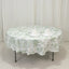 Polyester 90" Round Tablecloth White - Dusty Sage Green French Toile Pattern for Chic Weddings