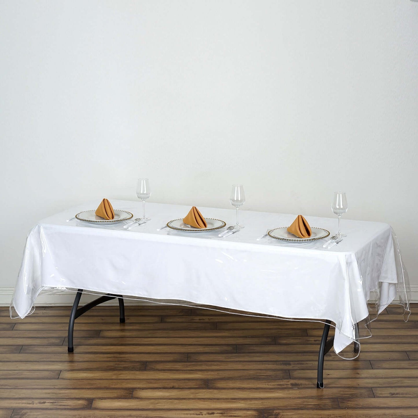 Vinyl Tablecloth Clear Eco - Friendly Rectangle - Heavy - Duty PVC Tablecloth 60"x108" 10 Mil Thick - Linen Luxes
