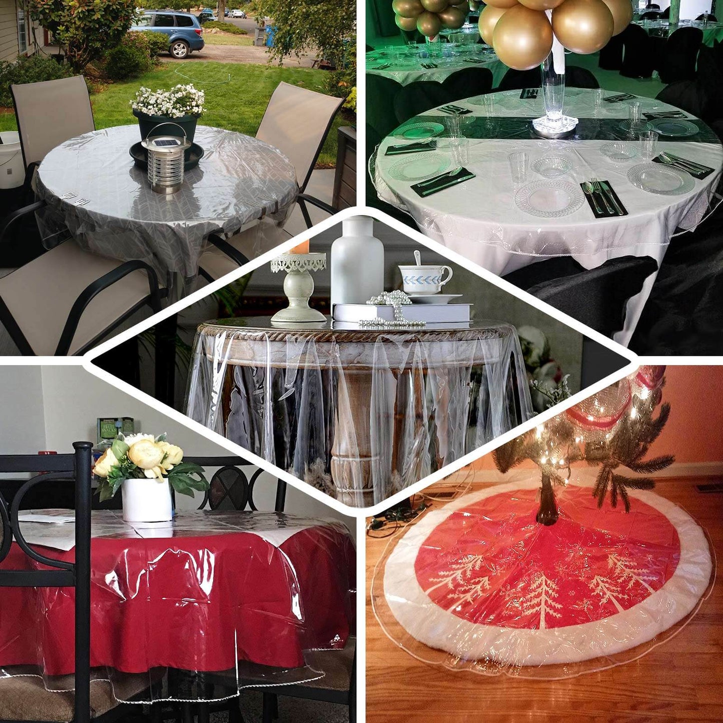 Vinyl Tablecloth Clear Eco - Friendly Round - Reliable PVC Tablecloth 70" 10 Mil Thick - Linen Luxes