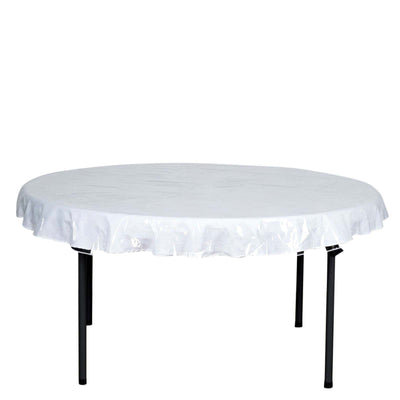 Vinyl Tablecloth Clear Eco - Friendly Round - Reliable PVC Tablecloth 70" 10 Mil Thick - Linen Luxes