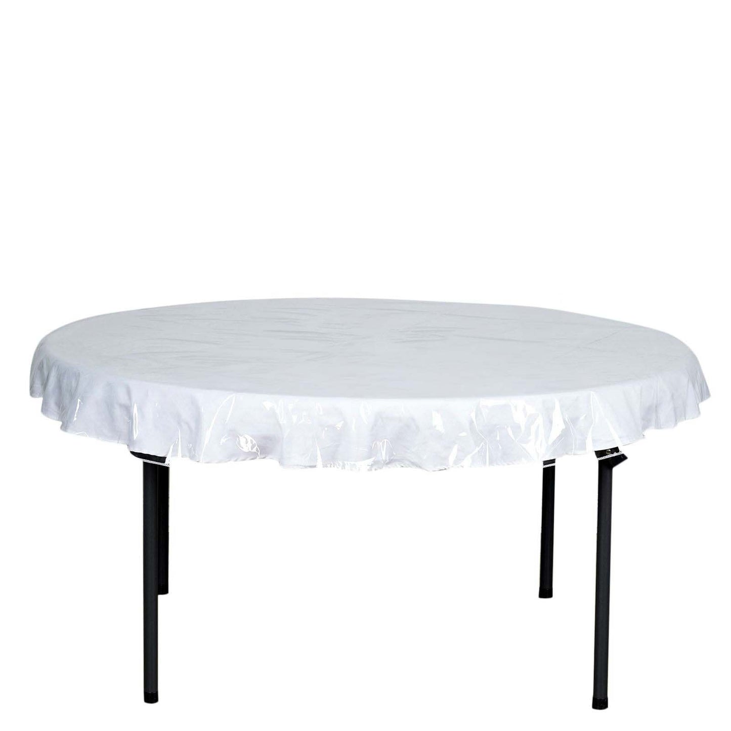 Vinyl Tablecloth Clear Eco - Friendly Round - Reliable PVC Tablecloth 70" 10 Mil Thick - Linen Luxes