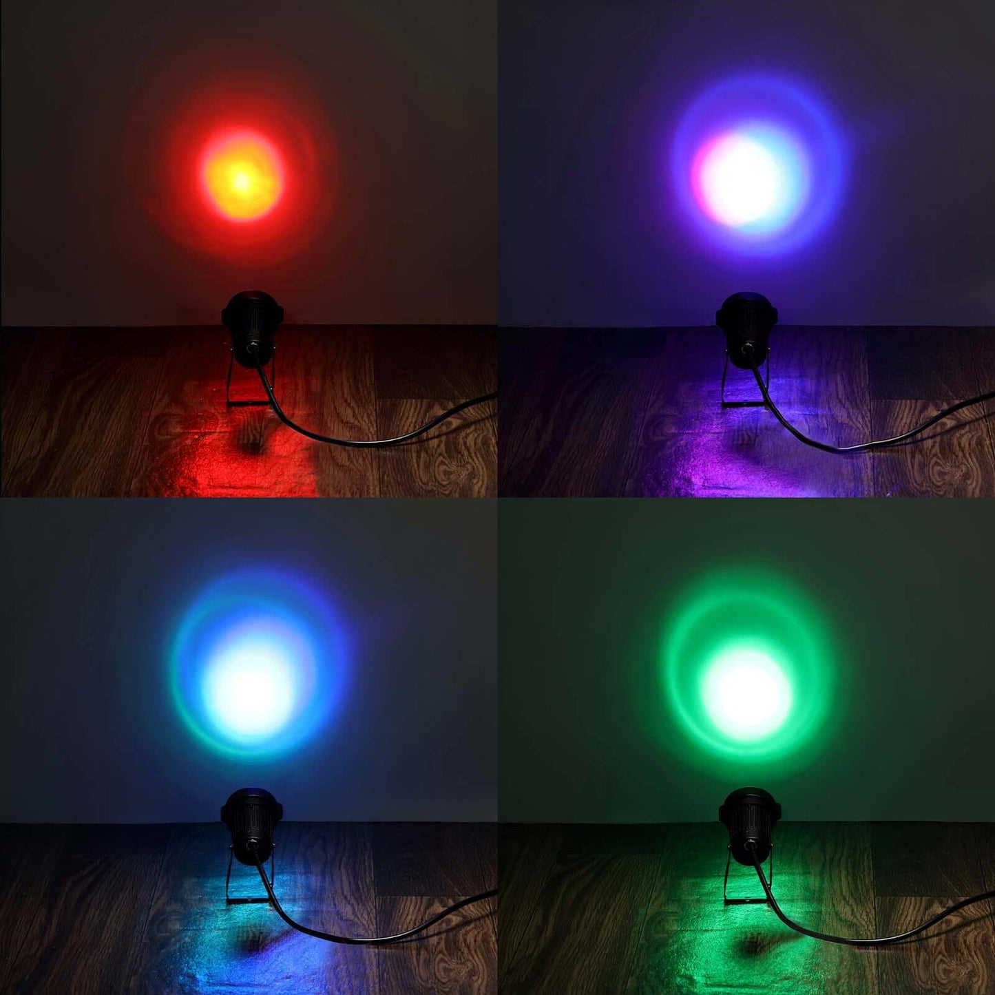 6W Multicolor RGB LED Backdrop Uplight, Indoor Outdoor Spotlight With Remote