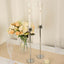 2-Pack Silver Metal Taper Candlestick Holders, Clear Glass Hurricane Candle Stands With Chimney Candle Shades 24"