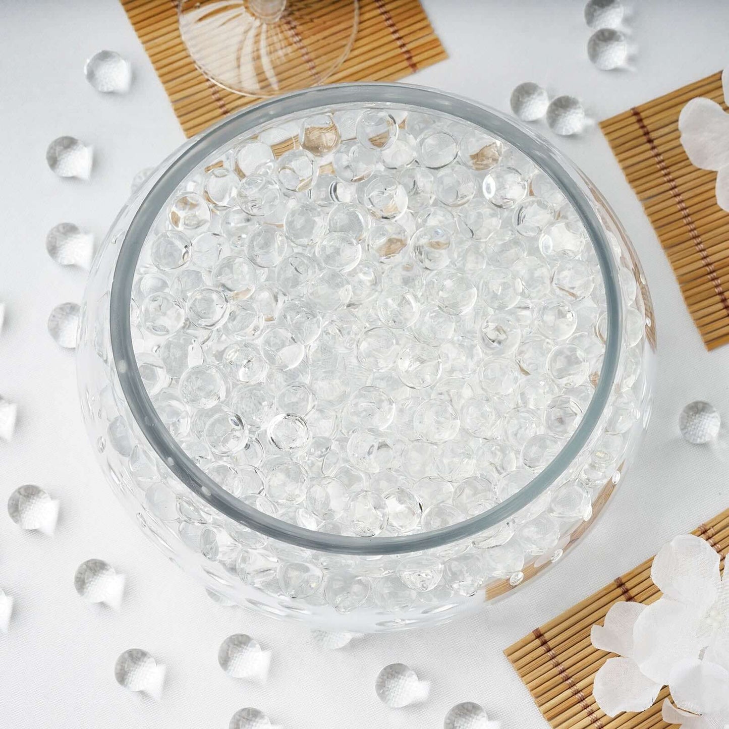 Water Gel Beads Vase Filler Clear - Large Nontoxic Jelly Balls for Floating Candles & Floral Displays 10g - Linen Luxes