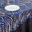 Mesh 72"x72" Table Overlay Square Tablecloth Royal Blue - Wave Embroidered Sequins Table Topper