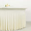 Spandex Round 5ft Table Skirt Ivory with Wavy Skirt-Like Effect Stylish Table Cover
