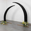 Set of 2 Black Spandex Half Crescent Moon Backdrop Stand Covers, Custom Fitted Wedding Arch Cover for Curved Arbor Flower Balloon Frame