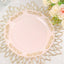 10-Pack Plastic 10" Round Dinner Plates in Blush with Gold Embossed Scalloped Edge - Chic Disposable Party Plates for Special Occasions & Banquets