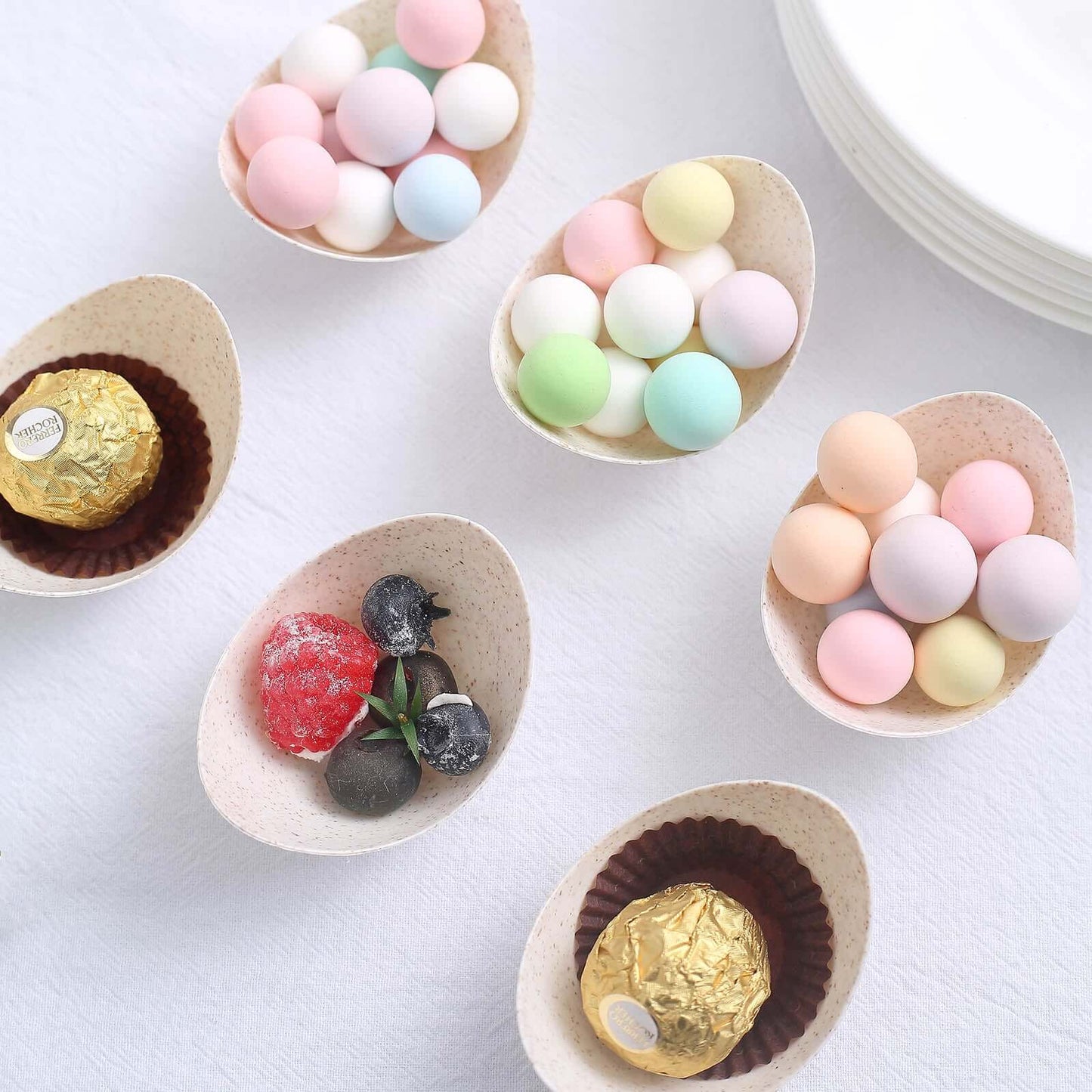 24-Pack Mini Wheat Straw Fiber Dessert Cups Biodegradable Eco-Friendly - Perfect for Ice Cream 3"