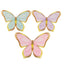 12 Pcs Cardstock Paper 3D Butterfly Table Centerpieces, Metallic Gold Foil Accents Pastel Color Party Decorations 10", 12"