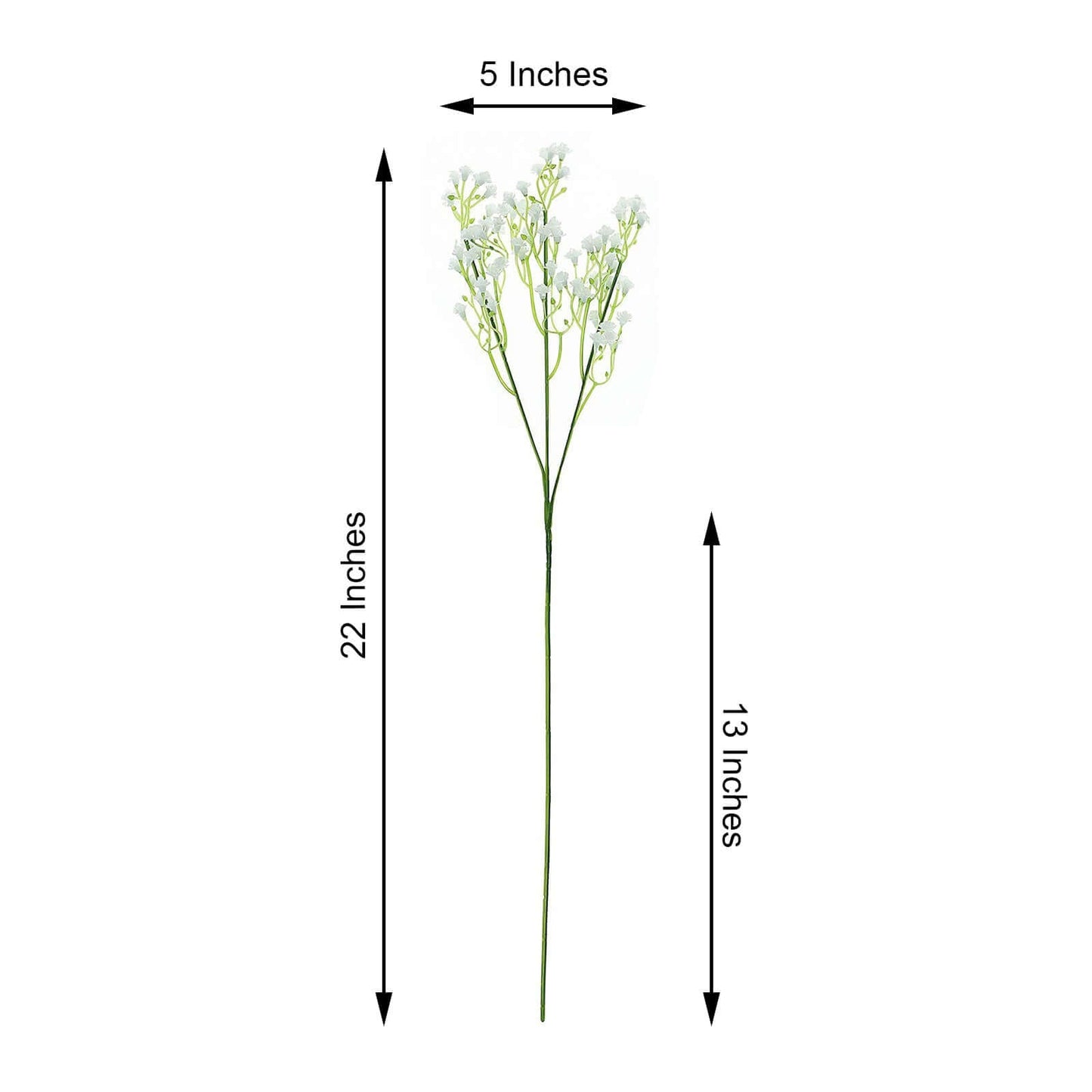 12 Stems 22" White Artificial Silk Babys Breath Gypsophila Flowers