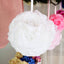 2 Pack 7" White Artificial Silk Rose Kissing Ball, Faux Flower Ball