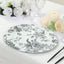 6-Pack Acrylic Round Charger Plates 13" in White with Black Floral French Toile Pattern, Decorative Dinner Party Charger Tableware